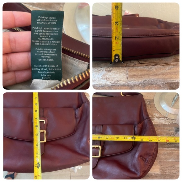 Lauren Ralph Lauren Deep Burgundy Shoulder Bag - Picture 16 of 16